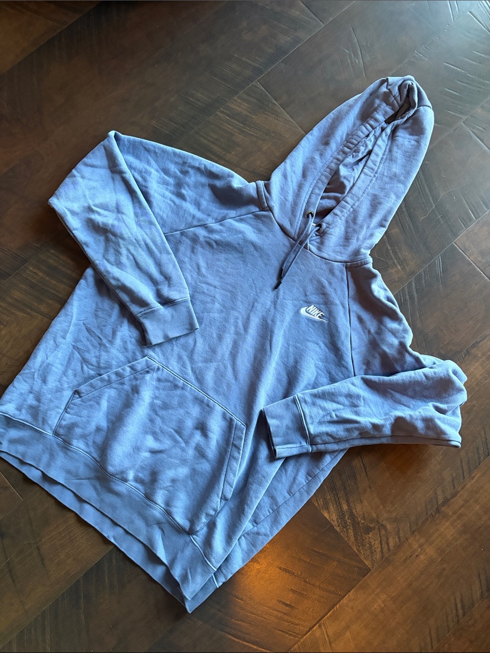 Nike Blue Hooded Sweatshirt with White Swoosh